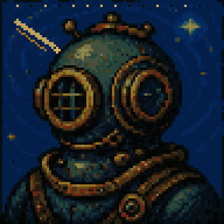 Gogh Punk 13, mechanical portrait with circular goggles